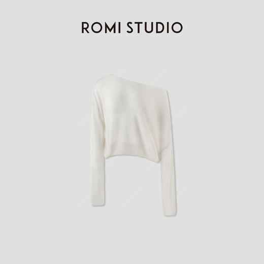 ROMI STUDIO“知性优雅”绵羊毛羊驼毛混纺轻薄斜肩罩衫 RWCRST3416【发货时间25天】 商品图1