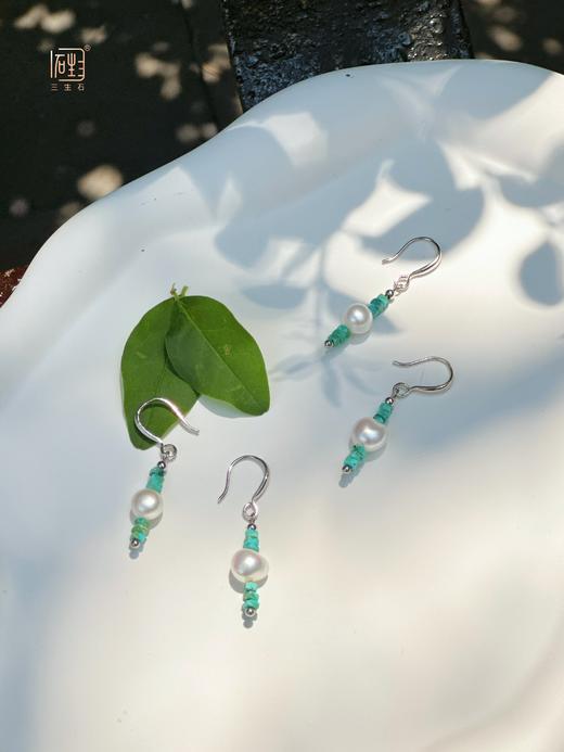 绿松石/尖晶石巴洛克珍珠设计耳饰 商品图3