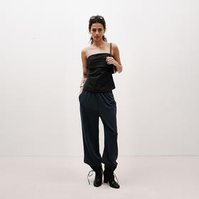 NUTH夏季轻薄抽绳宽松直筒长裤松紧腰休闲裤女