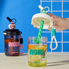 运动户外米洛搅拌杯男女白领咖啡蛋白粉塑料水杯可爱卡通手提大容量吸管杯 商品缩略图0