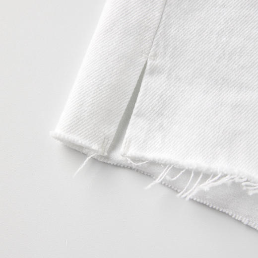 ROMI STUDIO 复古宽松环保水洗  白色全棉牛仔短裤 RWCRXD3375(现货) 商品图4