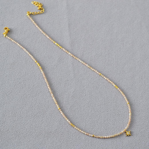 日韩小众设计！简约优雅香槟锆石珠闪耀星星吊坠气质项链锁骨链时尚配饰 商品图3