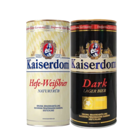 【感恩父亲节4瓶装】Kaiserdonm小麦啤酒1L/黑啤1L 可混搭可混搭麦香浓郁泡沫丰富011455/011553