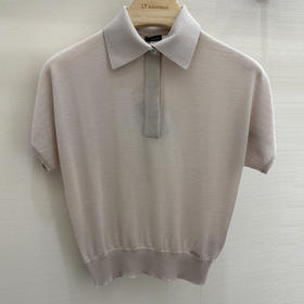 KITON 女士短袖polo衫 米色 D5971607502002