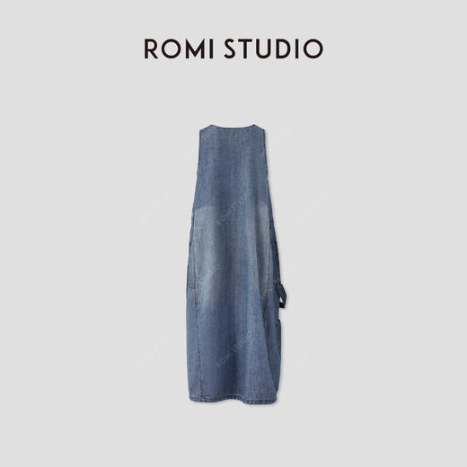 ROMI STUDIO 环保水洗宽松剪裁  棉质无袖牛仔连衣裙 RWCRL84008 商品图1