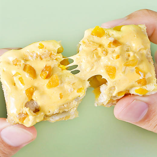 【带奶盖的沙琪玛！榴芒奶盖沙琪玛】豪华榴莲奶盖+芒果果肉的双拼沙琪玛，松软拉丝 果香荟萃 口感绵密   每一口都难以忘怀！休闲网红追剧零食下午茶糕点心Y 商品图2