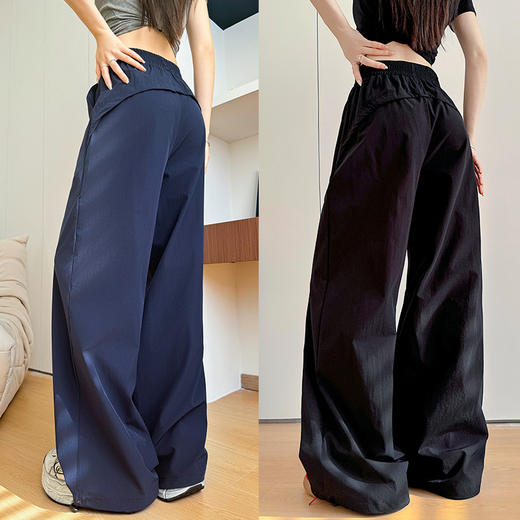 美式速干运动裤，复古百搭阔腿裤，夏季新款，高腰垂感，宽松显瘦，休闲运动裤 商品图7