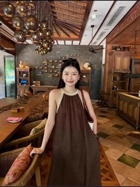 LPIUTY品牌直发！摩卡慕斯～亚麻棉连衣裙 C1225050