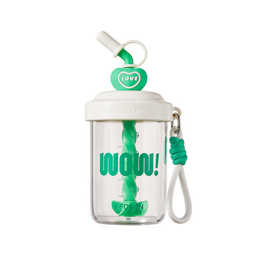 运动户外米洛搅拌杯男女白领咖啡蛋白粉塑料水杯可爱卡通手提大容量吸管杯 商品图4