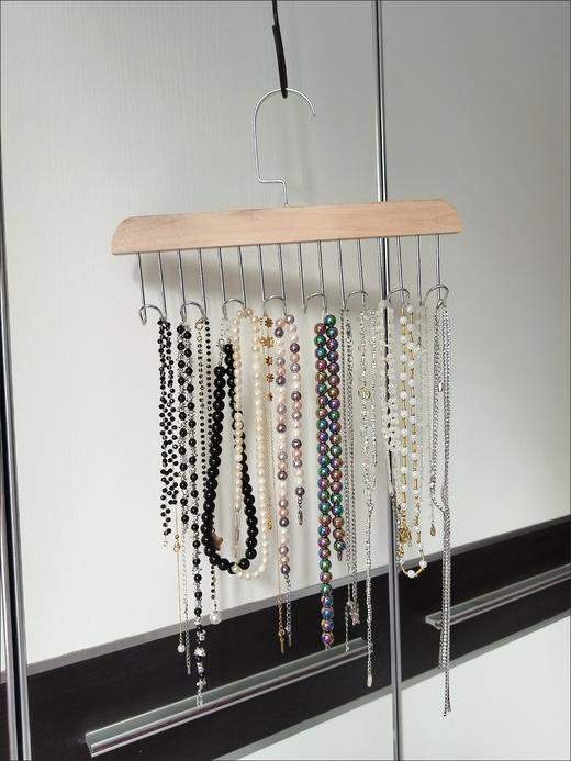 （2只装）8钩木质多用收纳架 内衣吊带帽包围巾衣架收纳神器挂钩晾衣架 商品图8