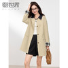 【专属特价】熙世界英伦风外套风衣女中长款2025春秋新款撞色翻领卡其色大衣 商品缩略图0