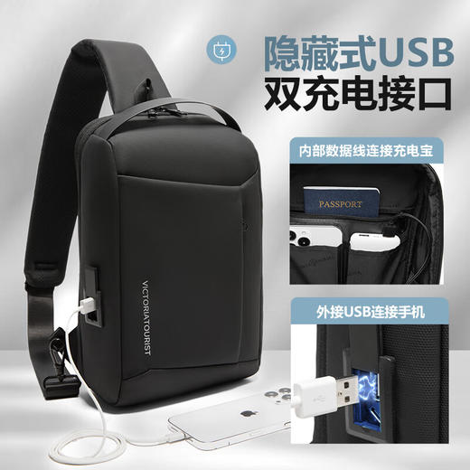 维多利亚旅行者潮流骑行斜挎包胸包5085 商品图7
