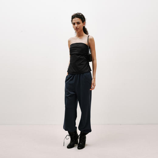 NUTH夏季轻薄抽绳宽松直筒长裤松紧腰休闲裤女 商品图1