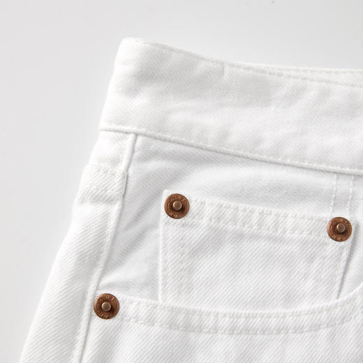 ROMI STUDIO 复古宽松环保水洗  白色全棉牛仔短裤 RWCRXD3375(现货) 商品图3