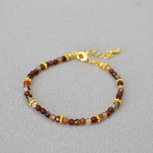 法式复古文艺～托斯卡纳咖啡玛瑙真石串珠简约气质轻奢项链锁骨链女 商品图5