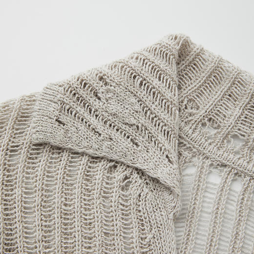 ROMI STUDIO 法式慵懒修身剪裁  镂空Polo领针织开衫 RWCRS64058 商品图2