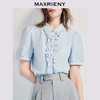 MAXRIENY2025年夏季新款宫廷复古蓝色衬衫小香风衬衣设计感法式(货号:MF86TP012) 商品缩略图4