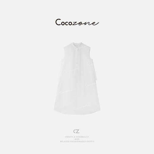 COCO ZONE 刘一一 【100棉】法式半开领无袖连衣裙ACD2A0387 商品图2