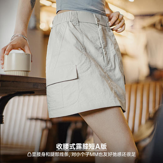 马登夏复古肌理感立裁a字工装伞裙机能风薄带内衬防走光半身裙女 商品图2