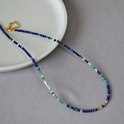 致敬梵高星空~设计师原创青金石水晶串珠清新文艺简约气质项链手链 商品图5