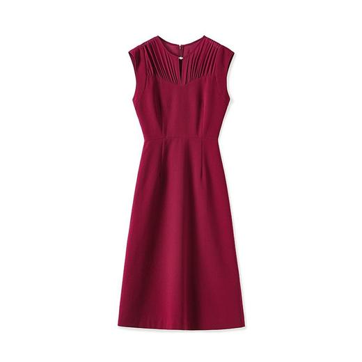 「高货wl」全新升级【铂金会员321/天猫429/差价108】(12134)洛诗琳时尚简约知性连衣裙2025夏季雪纺拼接气质收腰A字裙wl12134 商品图4