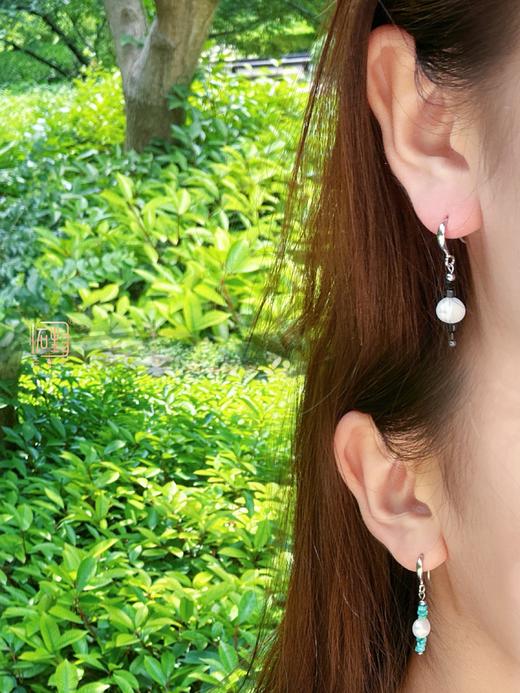 绿松石/尖晶石巴洛克珍珠设计耳饰 商品图8