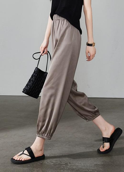 无敌舒适醋酸裤请在三伏天穿堪比真丝垂顺抗皱高腰9分灯笼裤 商品图7