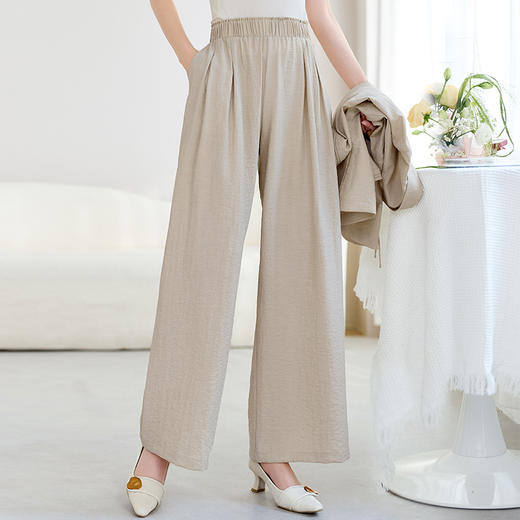 真丝桑锦绸V领小西装，轻奢高端真丝桑锦绸休闲西裤两件套SM-62599530 商品图4