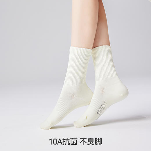 左分之右袜子女春夏款纯棉高筒袜10A抗菌防臭无骨袜女士长袜运动 商品图2