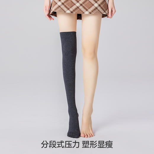 左分之右春夏款微压显瘦10A抗菌压力小腿袜黑色漫画腿jk日系长筒 商品图1