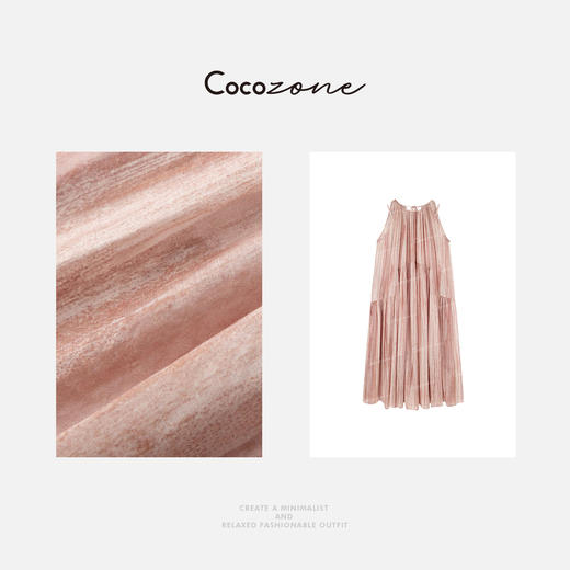 COCO ZONE 刘一一 大理石纹理艺术氛围垂感裙摆连衣裙CD1A0935 商品图2
