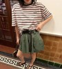 重磅渠道  PD粉咖条纹短袖T恤  男女同款 宽松短袖T恤 商品缩略图2