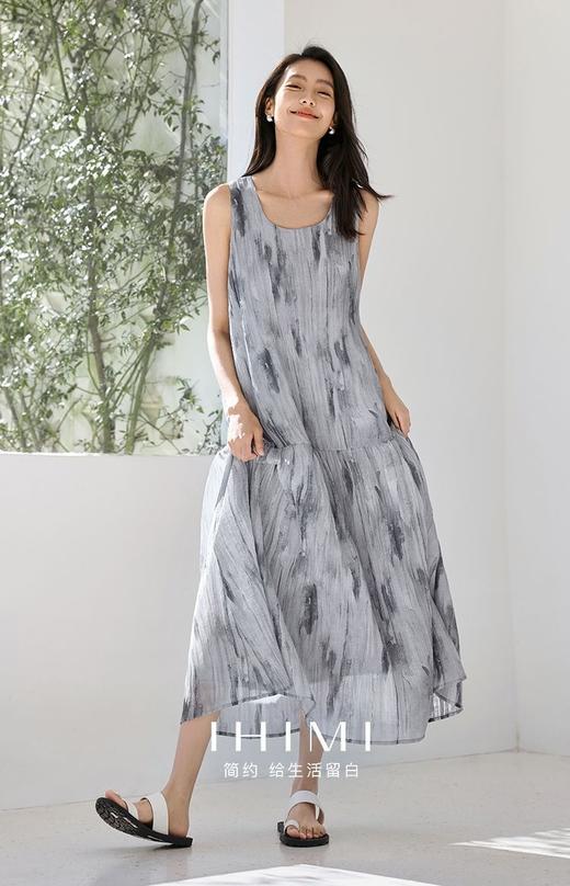 夏日清凉背心天丝水墨晕染连衣裙 商品图7