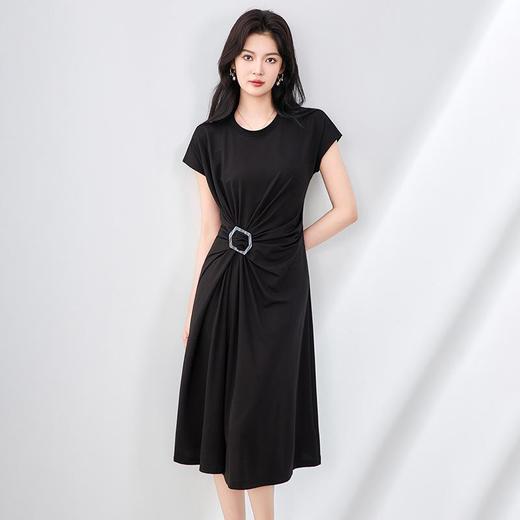 「高货wl」全新升级【铂金会员284/天猫379/差价95】(11747)洛诗琳赫本风立裁收褶连衣裙2025夏季修身显瘦休闲裙子wl11747 商品图0