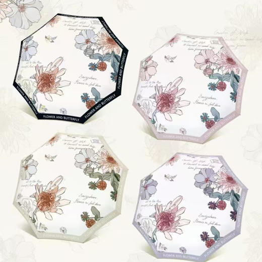 馨宜优品花间咿语黑胶防晒伞（240395） 商品图0