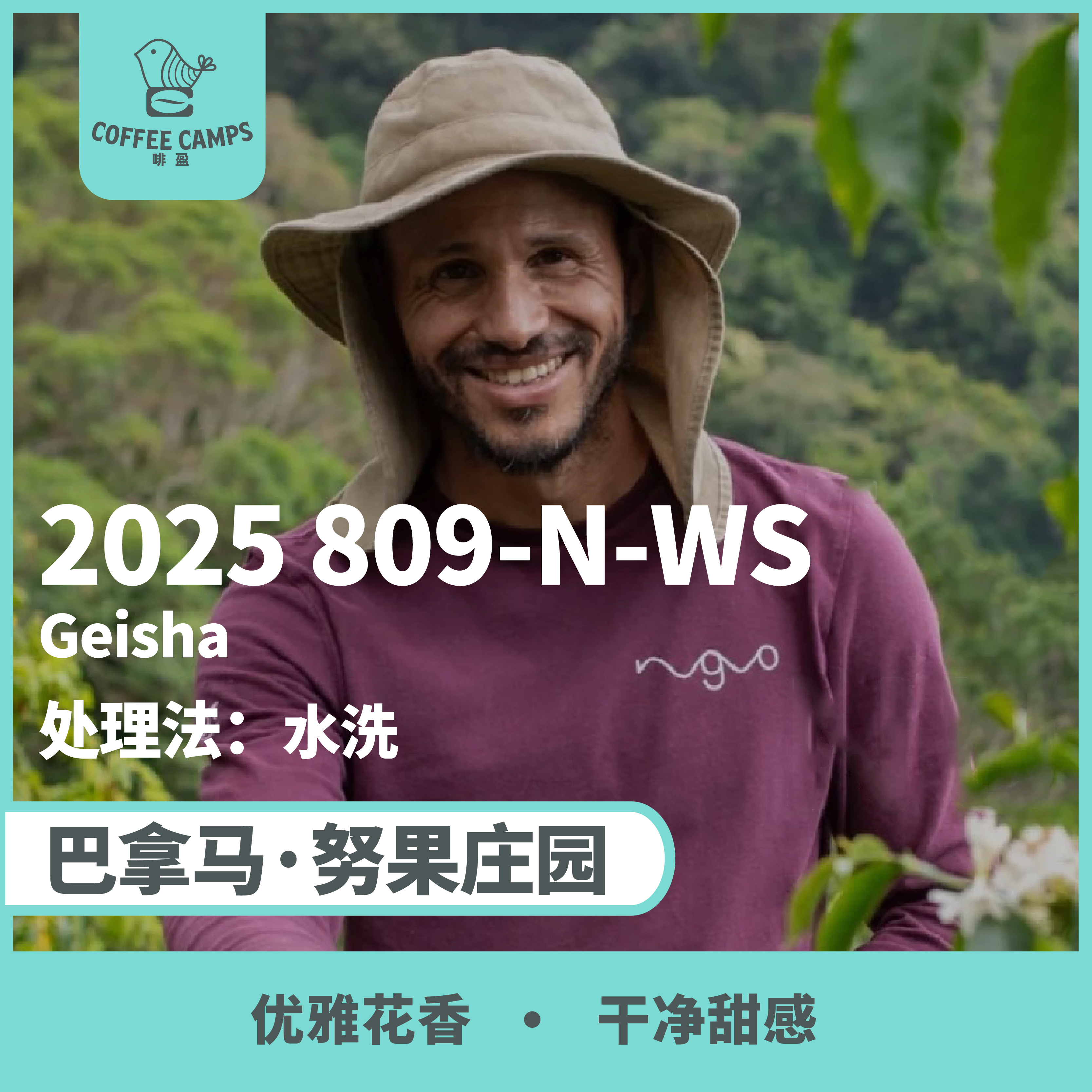 25产季 巴拿马 Finca Nuguo 努果 809-N-WS 瑰夏 水洗（生豆）空运批次