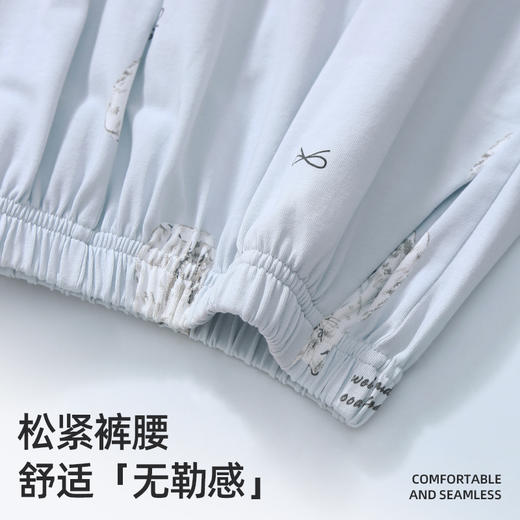 芬腾夏季女睡衣纯棉短袖短裤套装薄款凉感休闲女款夏天大码家居服 商品图3