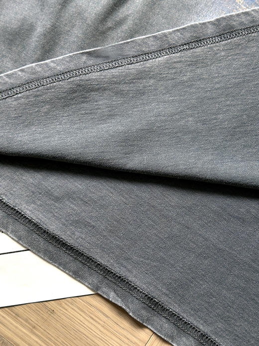 现货 THS-限时 巴黎家 情侣款 高街腔调夜景数码印花乘以染色水洗做旧T恤 QH458 商品图7