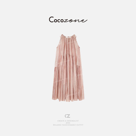 COCO ZONE 刘一一 大理石纹理艺术氛围垂感裙摆连衣裙CD1A0935 商品图0