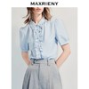 MAXRIENY2025年夏季新款宫廷复古蓝色衬衫小香风衬衣设计感法式(货号:MF86TP012) 商品缩略图3