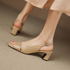 【预售5天】夏季新款真皮一字带高跟凉鞋女中跟露趾百搭法式单鞋DYJ&CX2813 商品缩略图3