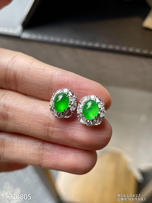 艳绿蛋面耳钉【5220805】具体价格微信咨询 商品图3