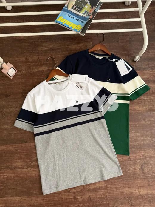 哈吉斯休闲男装条纹短袖T恤 商品图2