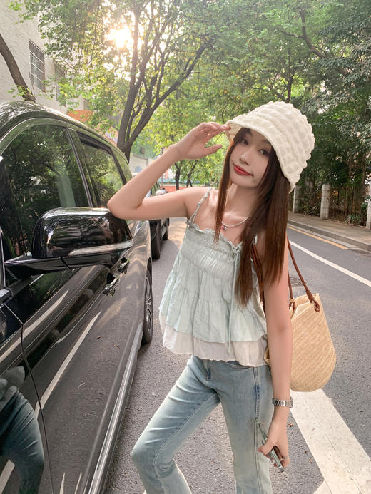 <曾小咸推荐> 绿色吊带背心  商品图8