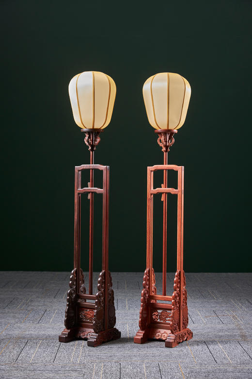 红桥红  家具严选  缅甸花梨（大果紫檀）/小叶紫檀/大红酸枝/紫光檀【嘉木堂升降式灯台 宫灯】 商品图1