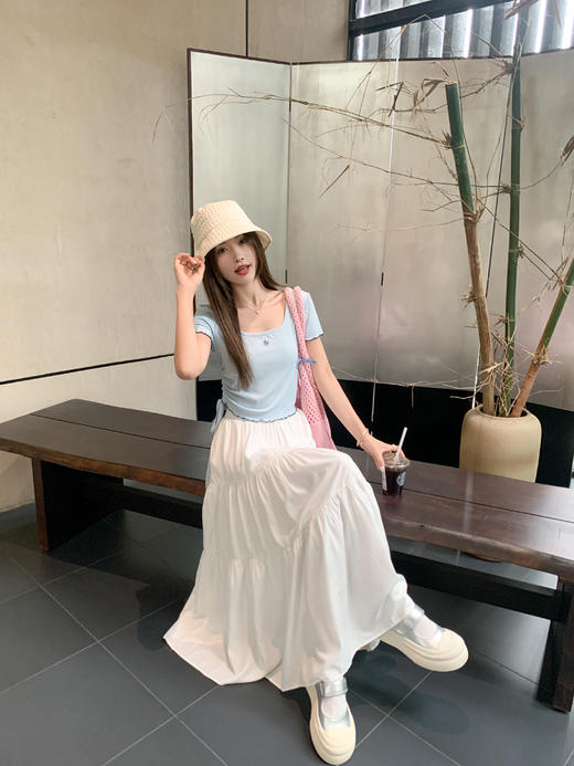 <曾小咸推荐>现货秒杀！最后一波 ！抢到赚到！木耳边抽绳短袖 日常109.99 立减60 秒杀49.99！ 商品图6