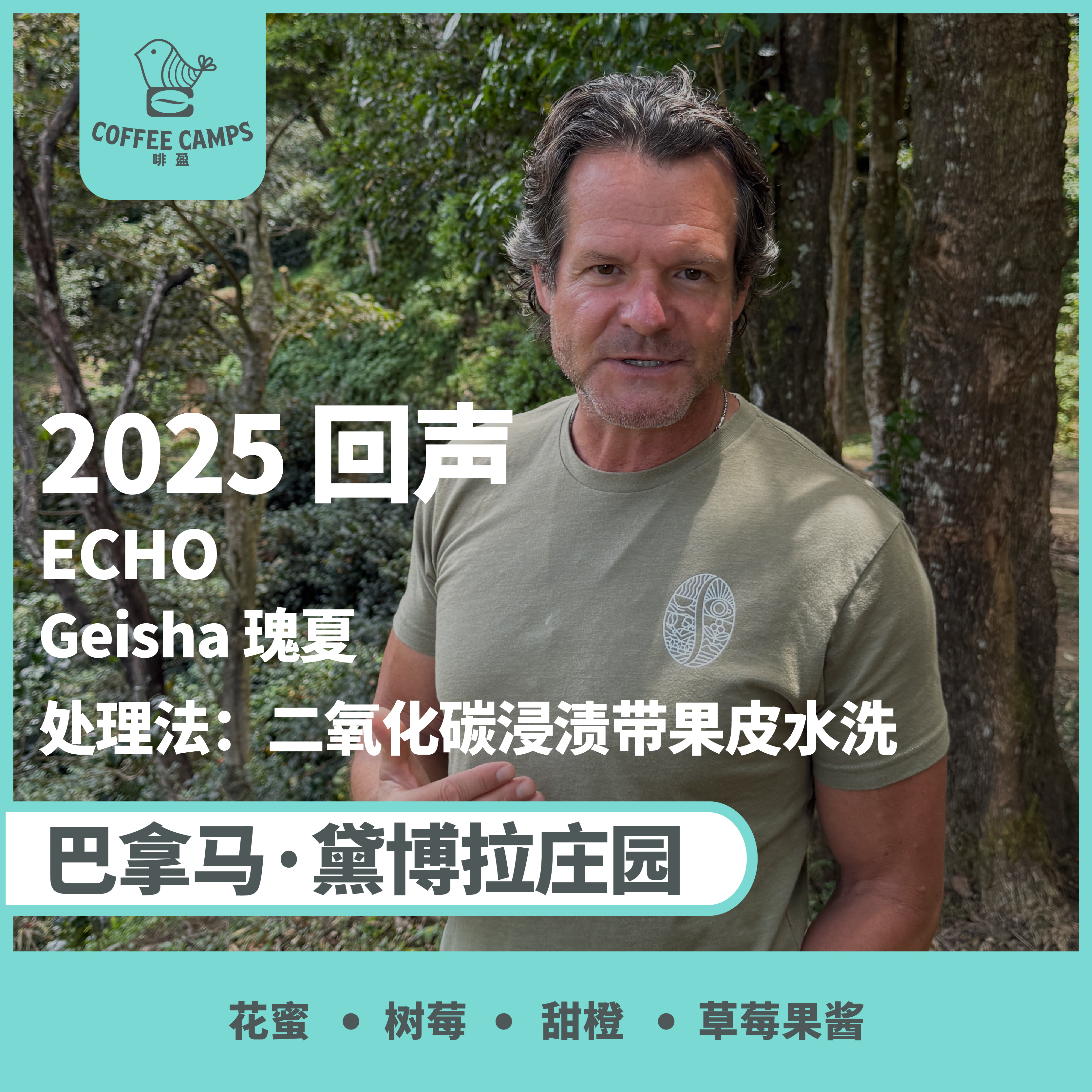 25产季 巴拿马 黛博拉 Finca Deborah 回声 ECHO 瑰夏 二氧化碳浸渍带果皮水洗（生豆）空运批次