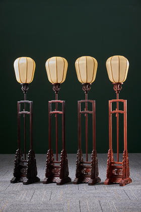 红桥红  家具严选  缅甸花梨（大果紫檀）/小叶紫檀/大红酸枝/紫光檀【嘉木堂升降式灯台 宫灯】