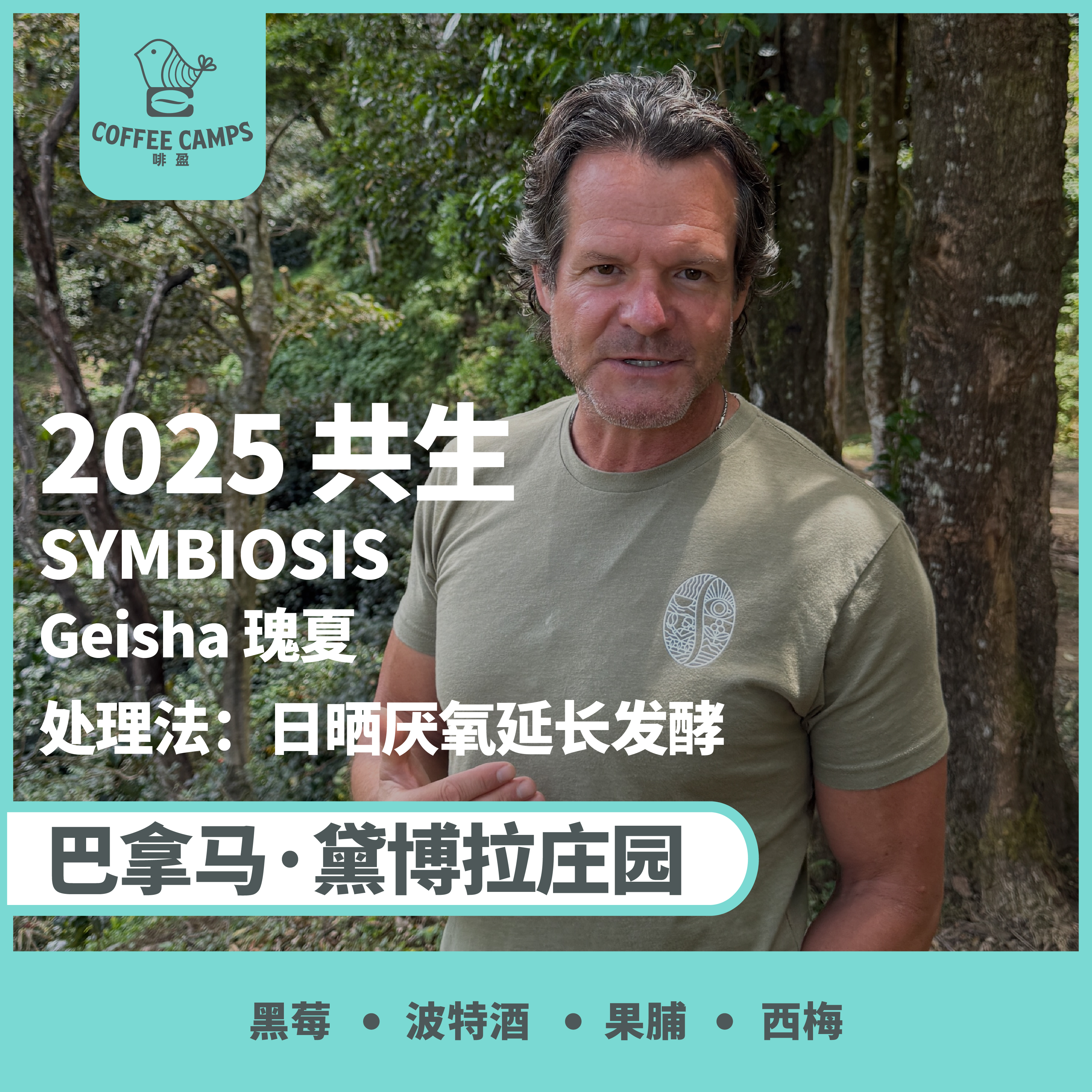 25产季 巴拿马 黛博拉 Finca Deborah 共生 SYMBIOSIS 瑰夏 日晒厌氧延长发酵（生豆）空运批次