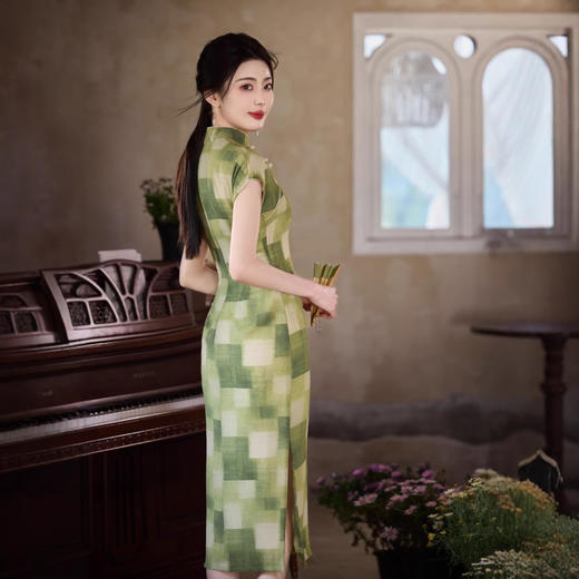 新中式改良，长款修身旗袍JLM-6179 商品图3